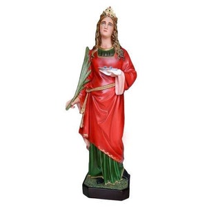 Statue of Saint Lucia in hand-decorated resin, Italian artisan production