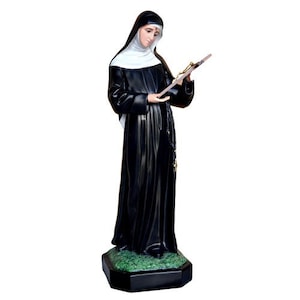Statue of Saint Rita of Cascia cm 100 (39,37 inches) in hand-decorated resin, painted eyes or glass, of Italian craftsmanship