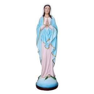 Miraculous Madonna statue cm 60 (23,62 inches) in hand-decorated resin marble painted eyes or glass, of Italian handcrafted production