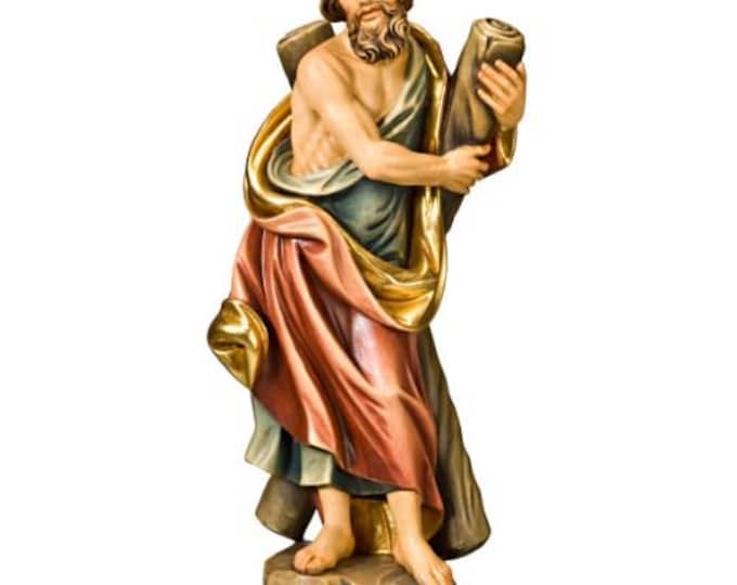 Statue of Saint Andrew carved in Valgardena wood and hand-decorated, Italian artisan production, various sizes and decorations.