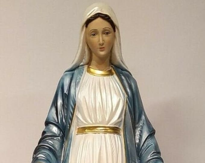 Statue of the Miraculous Madonna cm 57 (22.44 inches) in marble resin pearl decoration handcrafted in Italy