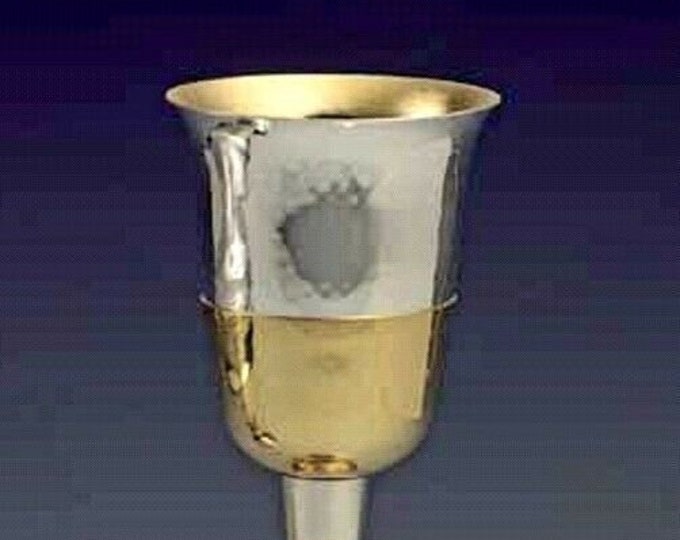 Liturgical chalice for Eucharistic celebration made of silver plated cm 23 (9,05 inches) of Italian artisan production