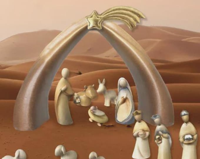 Presepe Moderno completo 15 pezzi, scolpito in legno della Valgardena, varie misure disponibili, produzione artigianale italiana