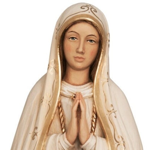 Statue of Our Lady of Fatima carved in wood from Valgardena and hand