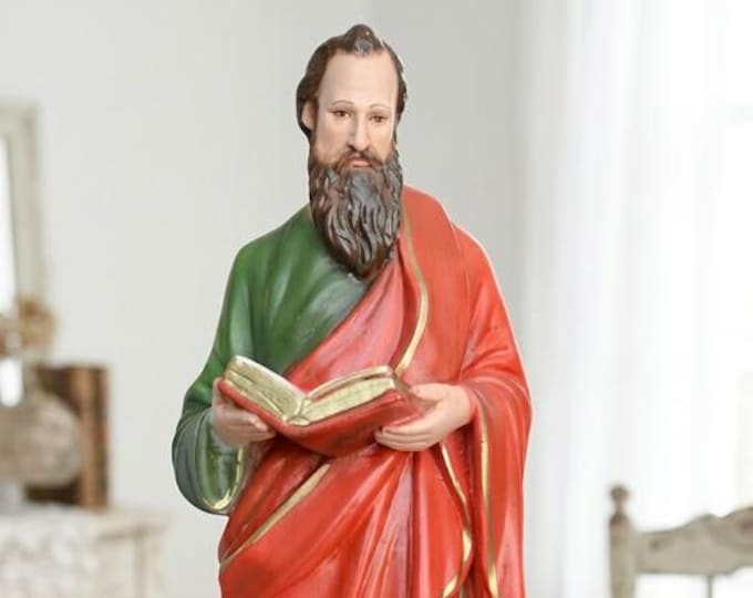 Statue of Saint Matthew 40 cm (15.74 inches) in hand-decorated resin, Italian artisan production