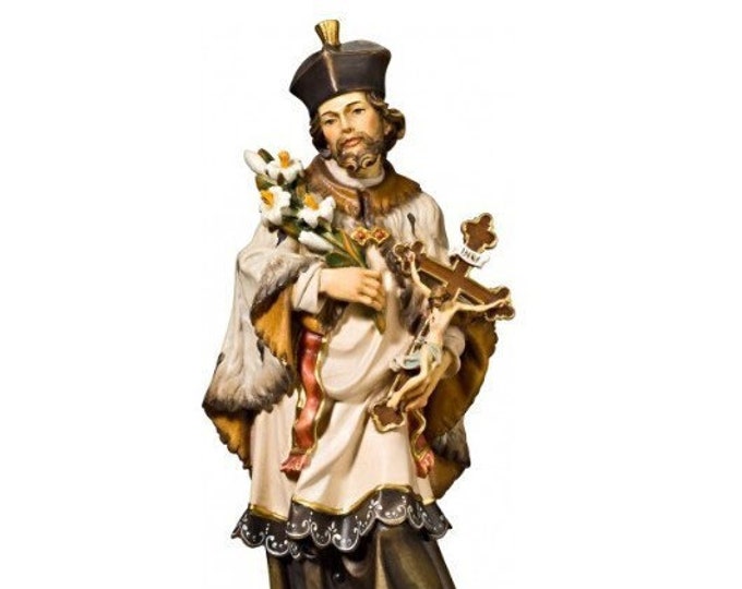 Statue of St. Francis Xavier carved in Valgardena wood and hand-decorated, of Italian artisan production