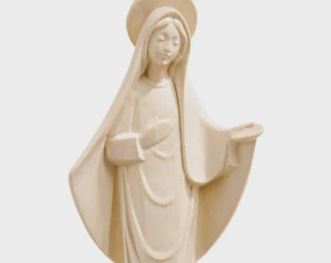 Statue of Our Lady of Medjugorje carved in Valgardena wood, handcrafted in Italy, various sizes