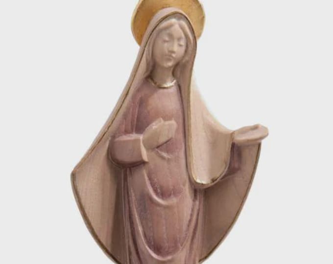 Statue of Our Lady of Medjugorje carved in Valgardena wood and hand-decorated, Italian artisan production, various sizes