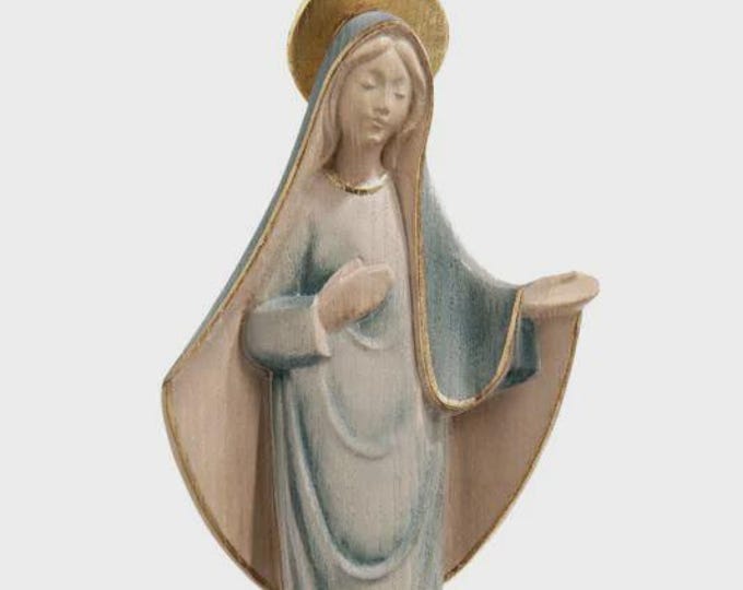 Statue of Our Lady of Medjugorje carved in Valgardena wood and hand-decorated, Italian artisan production, various sizes