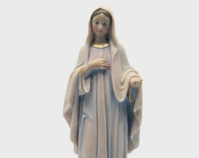 Statue of Our Lady of Medjugorje, 15 cm (5.91 inches) in Valgardena wood pulp, hand-decorated, Italian artisan production