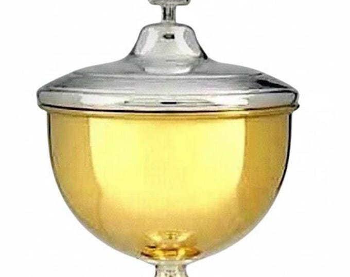 Liturgical ciborium for Eucharistic celebration made of silver plated 23 cm (9.05 inches) of Italian artisan production