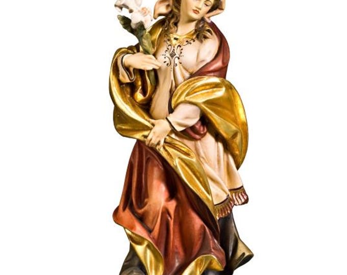 Statue of Saint Margaret carved in Valgardena wood and hand-decorated, Italian artisan production, various sizes and decorations