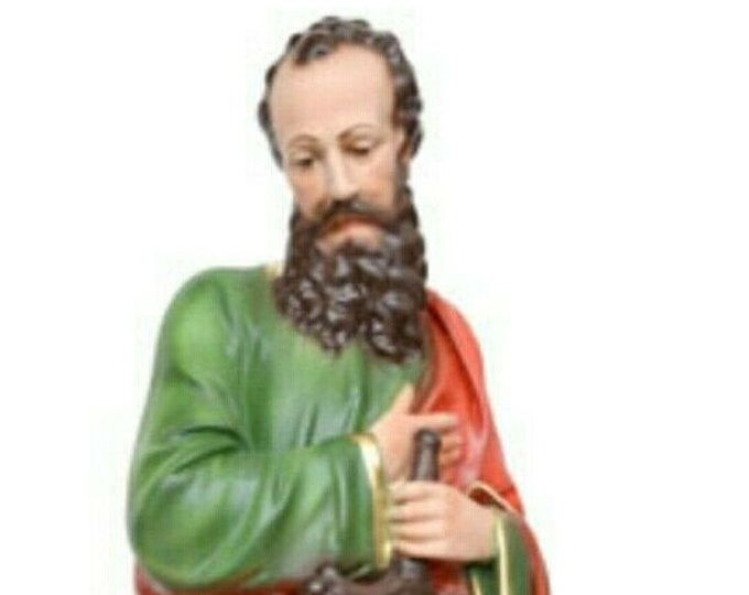 Statue of Saint Paul cm 30 (11.81 inches) in hand-decorated resin of Italian craftsmanship