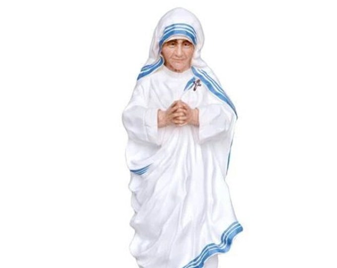 Statue of Saint Mother Teresa of Calcutta cm 100 (39.37 inches) in hand-decorated resin, Italian artisan production