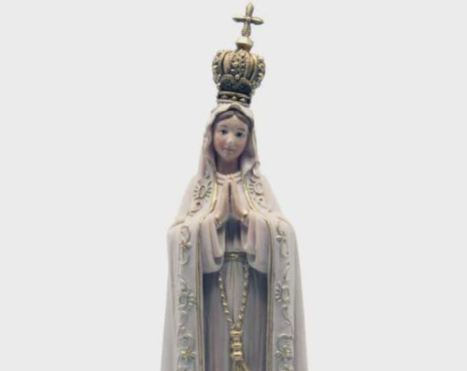 Statue of Our Lady of Fatima 15 cm (5.91 inches) in Valgardena wood pulp, hand-decorated, Italian artisan production