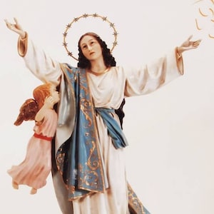 Statue of Our Lady Immaculate Conception Assumed at Murillo cm 77 (30,31 inches) in hand-decorated resin of handcrafted production