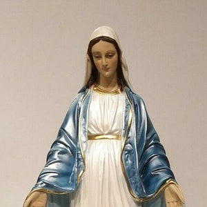 Statue of the Miraculous Madonna 46 cm (18.11 inches) in resin with pearl decoration, Italian artisan production