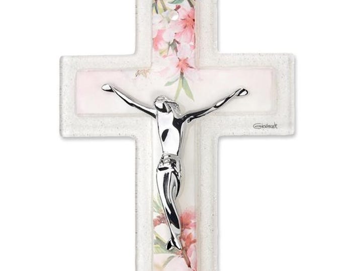 Crucifix made of Murano glass, handcrafted in Italy, various sizes available