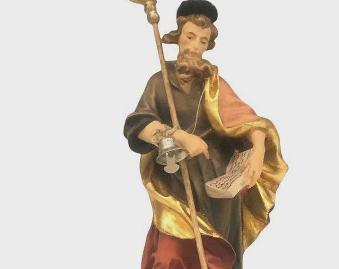 Statue of Saint Gerold carved in Valgardena wood, hand-decorated, Italian artisan production, various sizes