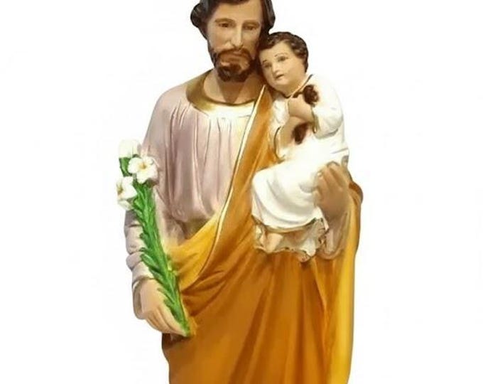 Statue of Saint Joseph 50 cm (19.68 inches) in marble resin hand decorated, Italian artisan production