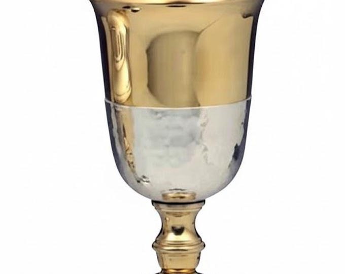 Liturgical chalice for Eucharistic celebration made of silver plated 22 cm (8.66 inches) of Italian artisan production