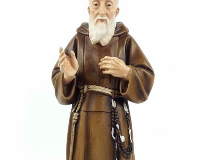 Statue of Saint Leopold Mandic 18 cm (7.08 inches) in marble resin full hand decorated, Italian artisan production