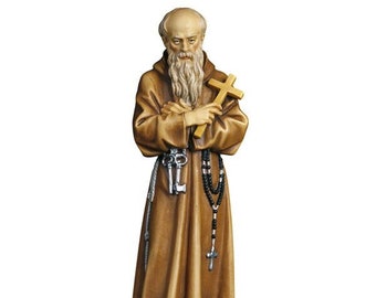 Statue of San Frá Corrado da Parzham carved in Val Gardena wood and hand decorated of Italian artisan production