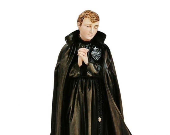 Statue of Saint Gabriel of Our Lady of Sorrows cm 22 (8.66 inches) in marble resin full decorated by hand of Italian artisan production