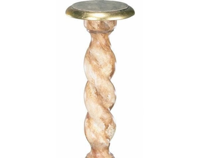Column for twisted statues, cm 70 (27,56 inches) made of wood and decorated by hand, of Italian artisanal production