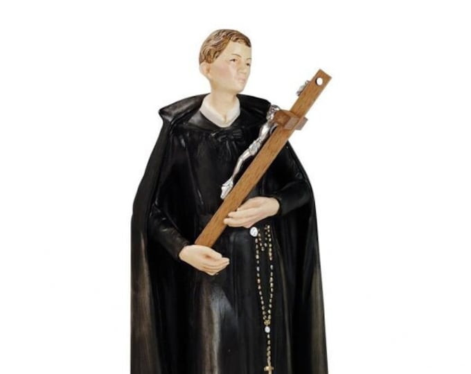 Statue of St. Gerard cm 18 (7,08inches) in full resin marble decorated by hand of Italian artisan production