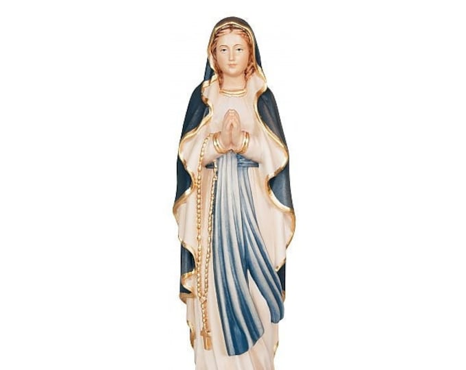 Statue of Our Lady of Lourdes carved in Val Gardena wood and hand decorated of Italian artisan production
