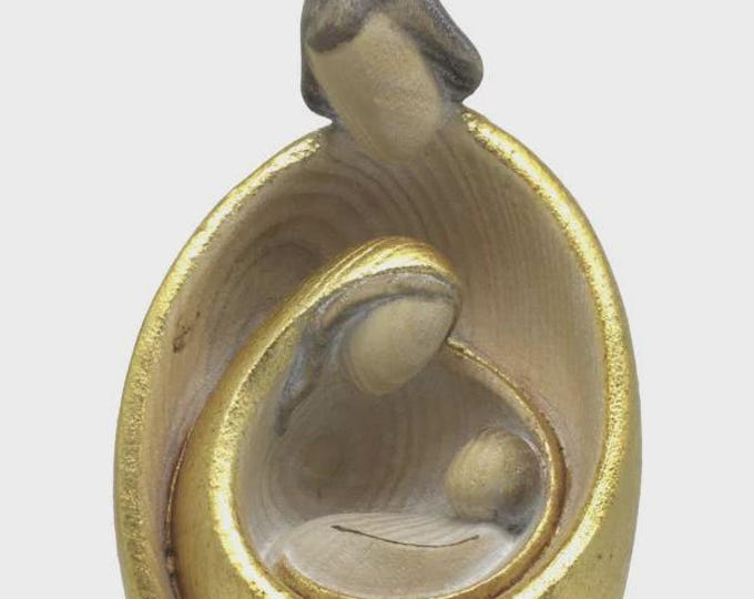 Presepe, Sacra Famiglia stile moderno , scolpito in legno della Valgardena, varie misure disponibili, produzione artigianale italiana