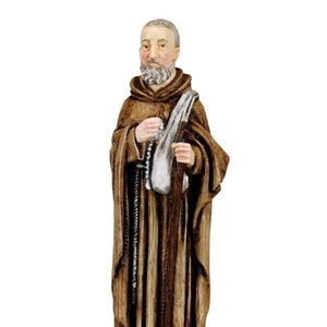 Statue of Saint Ignatius cm 25 (9,84 inches) in hand-decorated marble and resin of Italian artisan production
