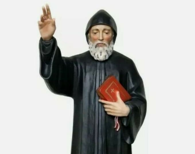 Statue of St. Charbel Makhluf cm 60 (23,62 inches) in resin marble decorated by hand of Italian artisan production