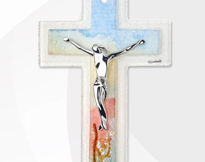 Crucifix made of Murano glass, handcrafted in Italy, various sizes available