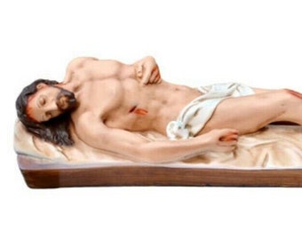 Statue of dead Jesus 45 x 15 cm (17.71 x 5.90 inches) in hand-decorated resin, Italian artisan production