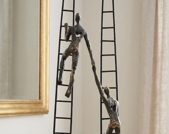 Classic sculpture Sempre Insieme cm 42 (16.53 inches) in bronzed resin marble, handcrafted in Italy