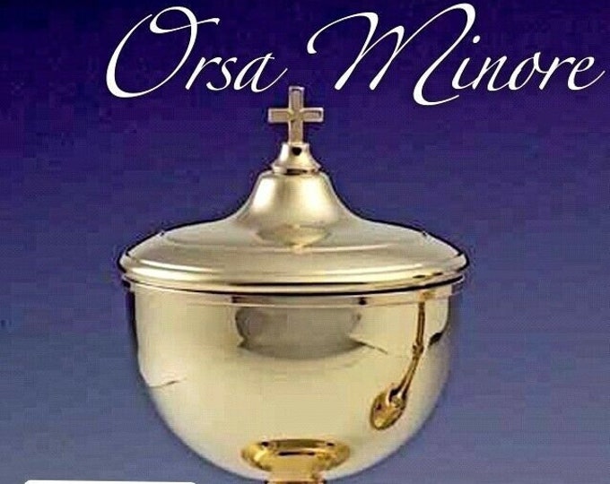 Liturgical pyx for Eucharistic celebration made of silver plated cm 21 (8,26 inches) of Italian artisan production