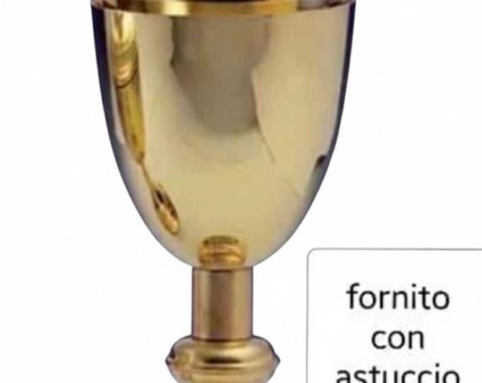 Liturgical ciborium for Eucharistic celebration made of silver plated 22 cm (8.66 inches) of Italian artisan production