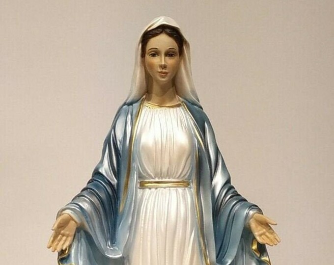 Statue of the Miraculous Madonna cm 40 (15.74 inches) in resin with pearl decoration, handcrafted in Italy