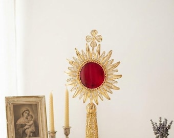 Reliquary in 800‰ silver filigree, 13 cm (5.11 inches), handcrafted in Italy