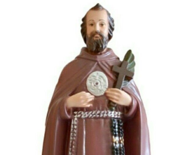 Statue of Saint Cyrus 35 cm (13.77 inches) in hand-decorated resin marble, Italian artisan production