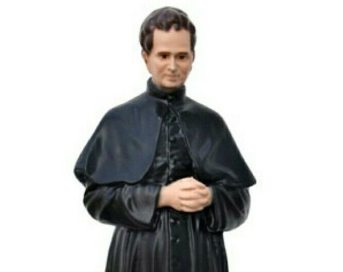 Statue of St. John Bosco cm 40 (15,74 inches) in hand-decorated resin marble of Italian craftsmanship