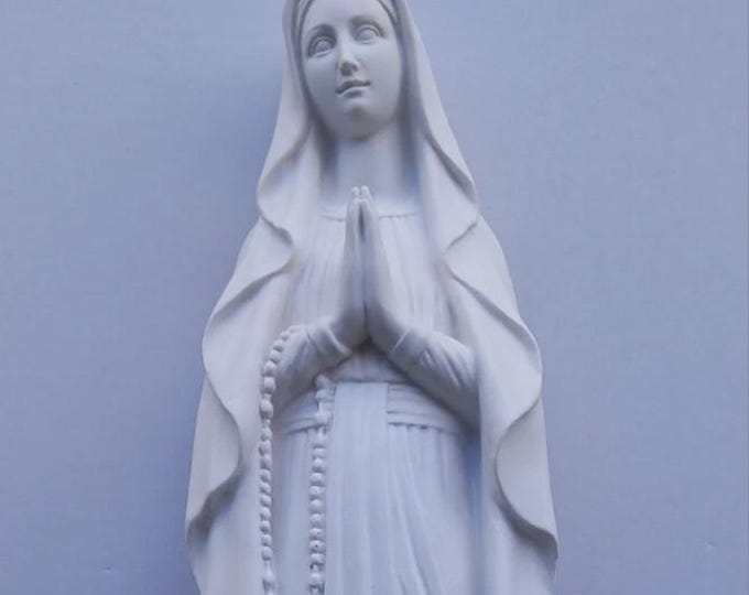 Madonna Lourdes statue 50 cm (19.68 inches) in white resin marble, handcrafted in Italy