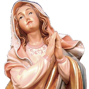 Statue of Santa Rosalia carved in wood from Valgardena and decorated by hand of Italian artisan production