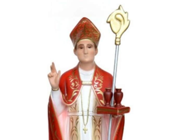 Statue of San Gennaro cm 75 (29.52 inches) in marble resin decorated by hand, painted or glass eyes, handcrafted in Italy