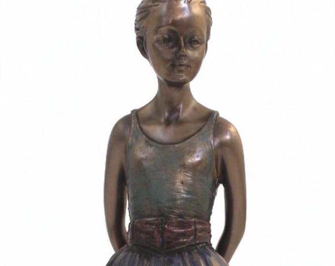 Classical sculpture Little Ballerina, 21 cm (8.26 inches) in bronzed resin marble, handcrafted, made in Italy
