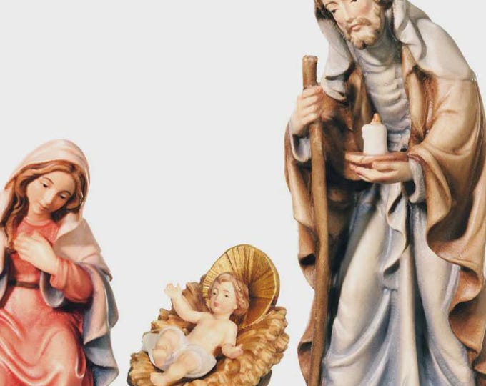 Nativity scene, carved in Valgardena wood, various sizes available, Italian artisan production