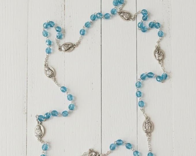Rosary of Our Lady of Sorrows of Tears 50 cm in half crystal, handcrafted in Italy