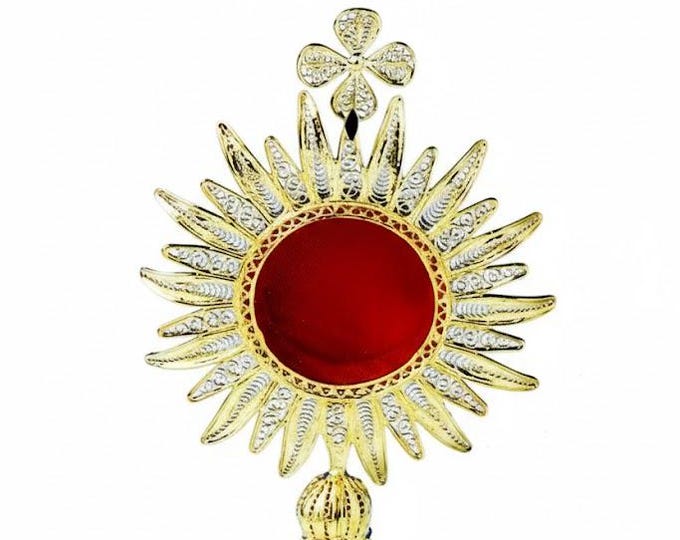 Reliquary in 800‰ silver filigree, 13 cm (5.11 inches), handcrafted in Italy